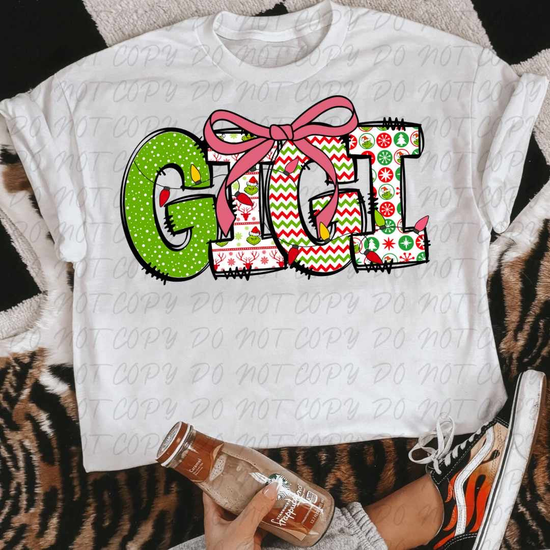 Gigi light pink bow (VINTAGE) 64157 DTF transfer
