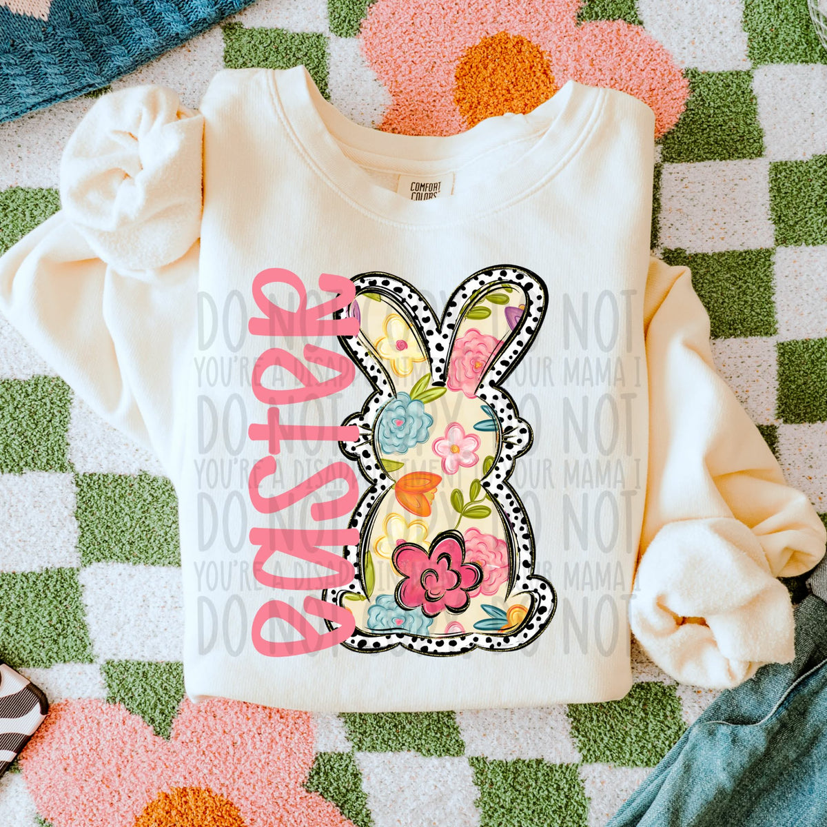 Easter floral bunny (SWD) DTF Transfer