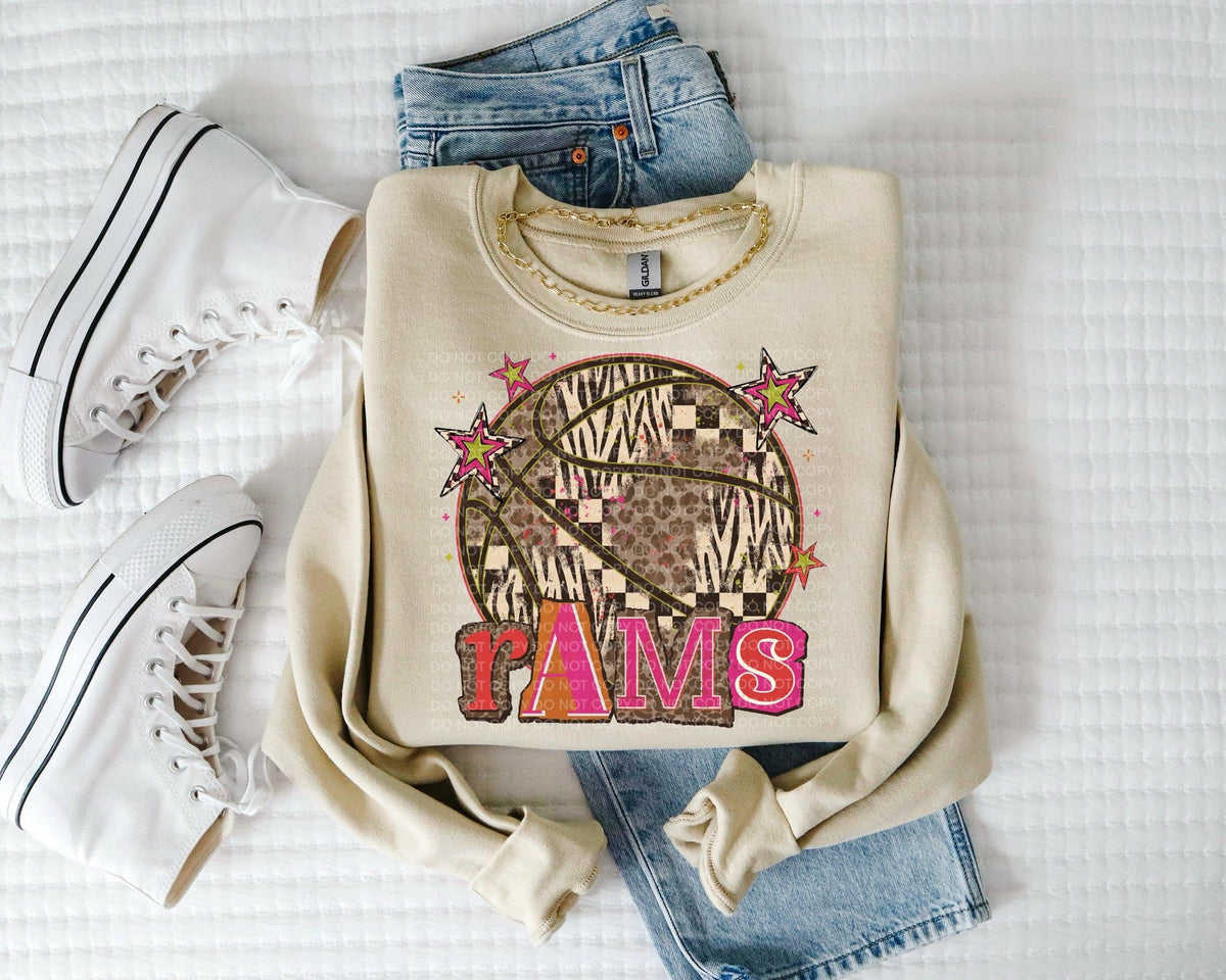 Rams magazine font and basketball (SCG) DTF Transfer