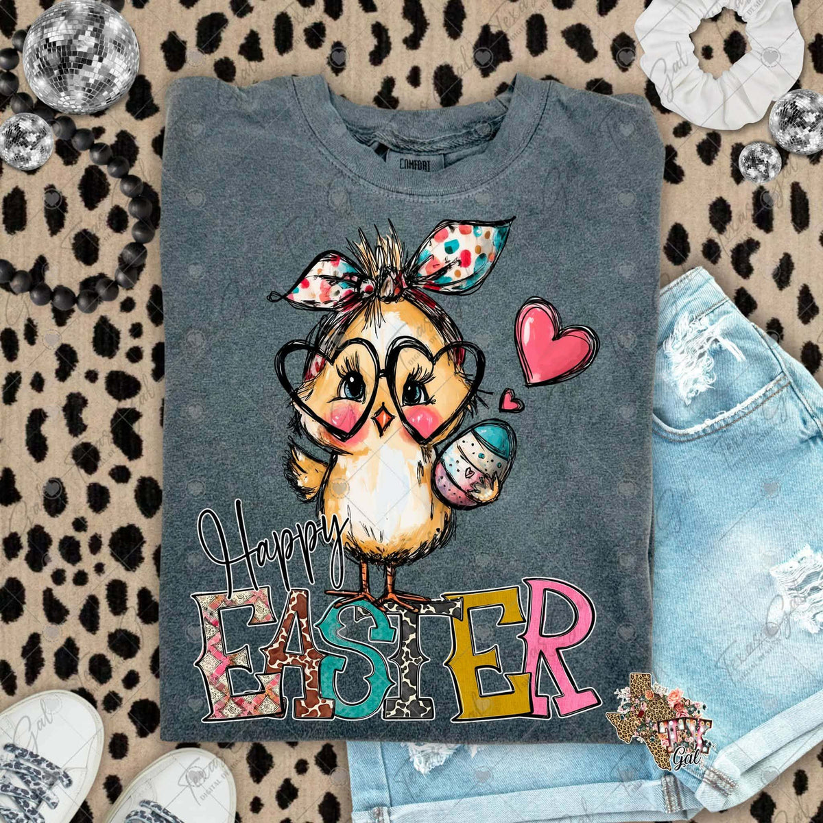 Happy Easter chick (Texasgal) DTF Transfer