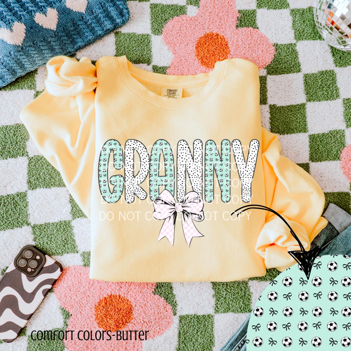 Granny soccer letters (CSG) 90221 DTF transfer