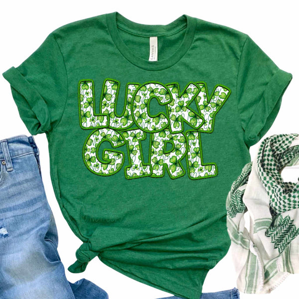 Lucky girl clover embroidery (CITY) 85100 DTF transfer