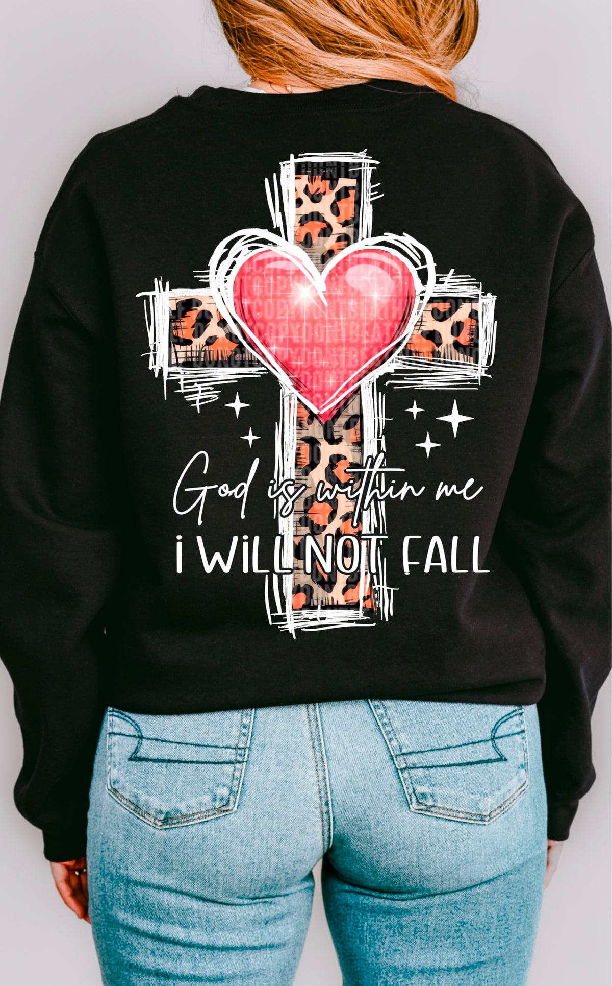 God is within me I will not fail white font 93365 DTF transfer