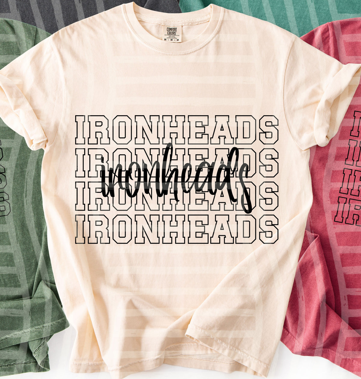 iron heads simple stacked outlines (Caplinger) DTF Transfer