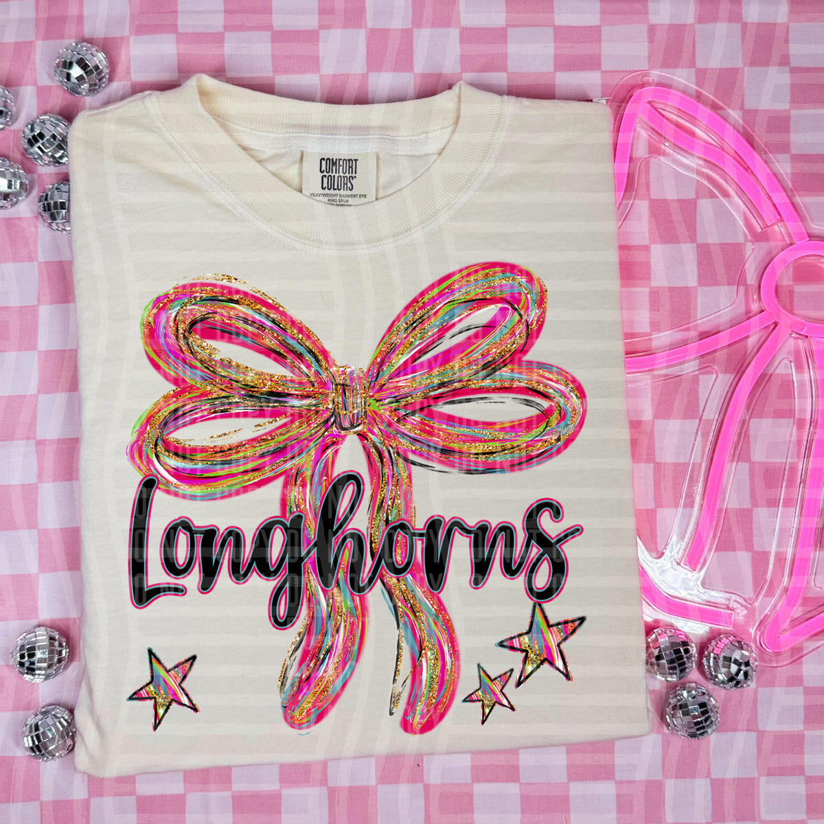 Longhorns Whimsical Bow (caplinger) DTF transfer