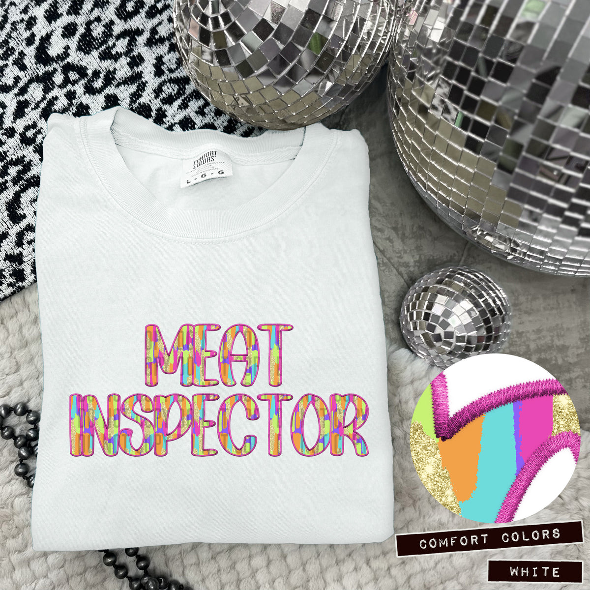 Meat Inspector Juneberry Brushstrokes (Caplinger) DTF transfer