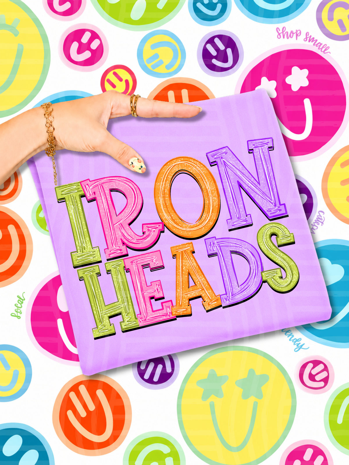 iron heads simply colorful stacked (Caplinger) DTF Transfer