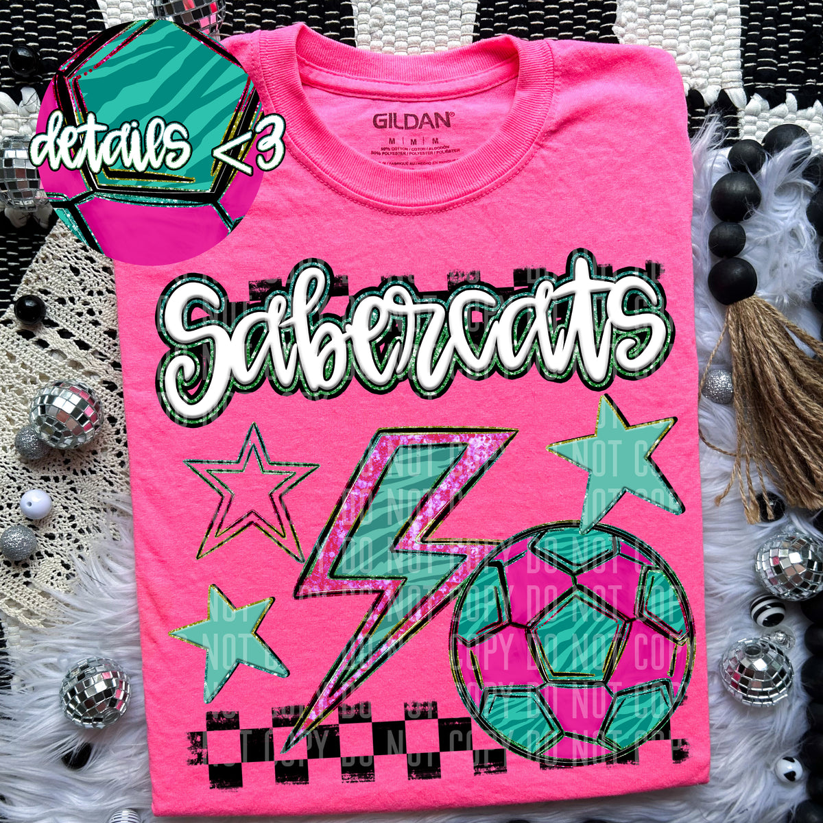 Sabercats Rainbow Soccer (Caplinger) 97429 DTF transfer