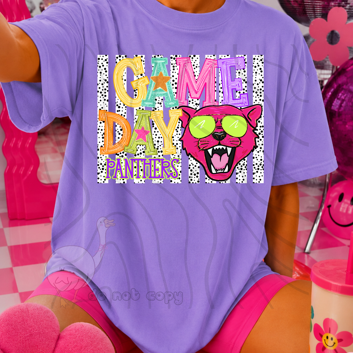 Panthers poppy game day (DKD) DTF Transfer