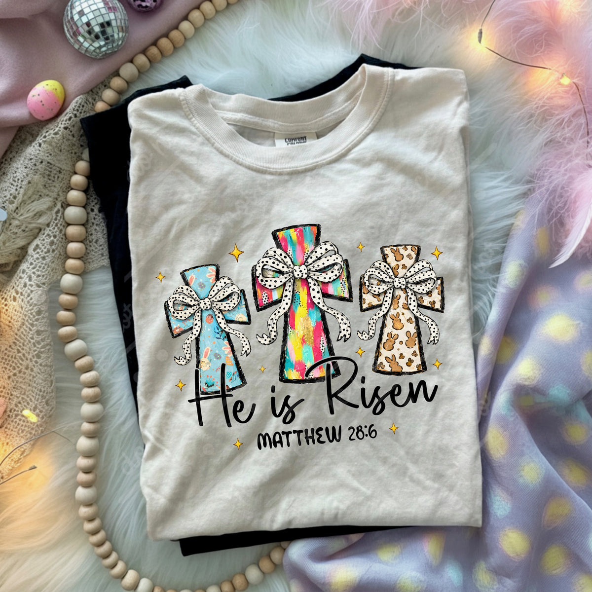 He is risen three crosses DTF transfer
