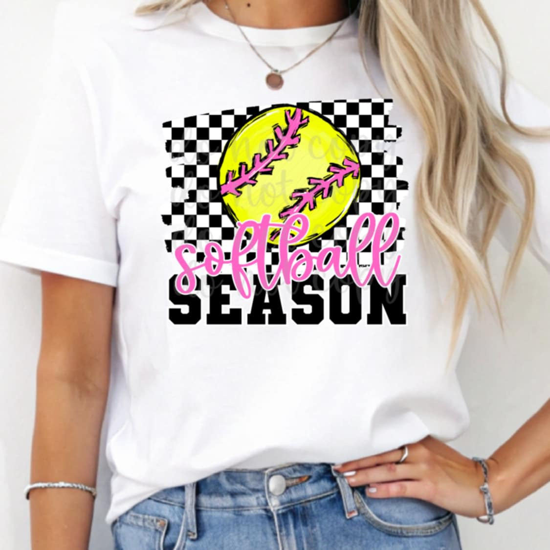 Softball season pink and black font 95951 DTF transfer