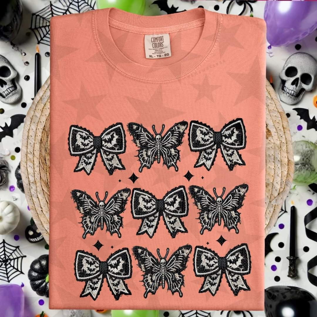 Halloween Butterfly and bows collage 55077 DTF transfer