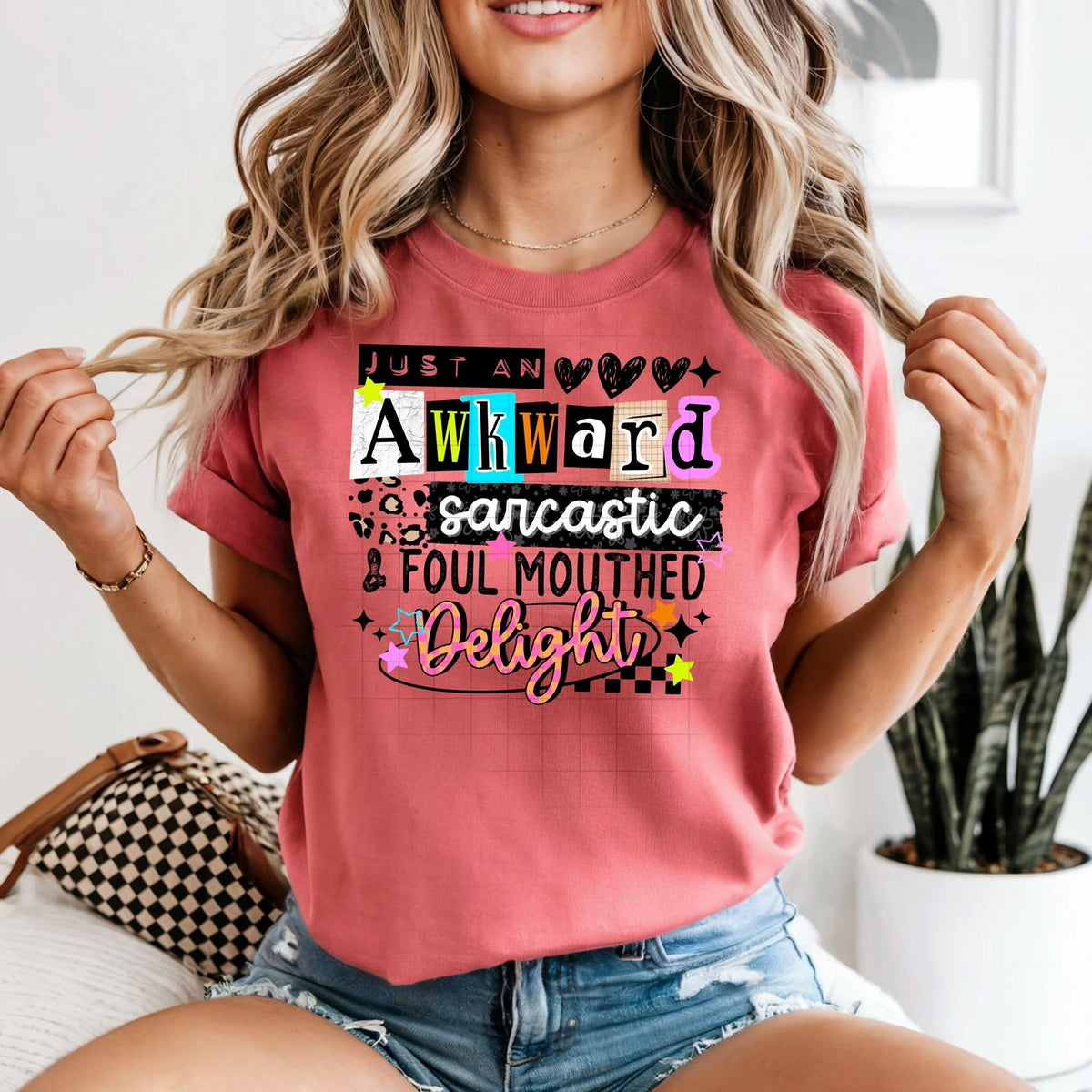 Just an awkward foul mouthed sarcastic delight black font Tuesday Deal DTF