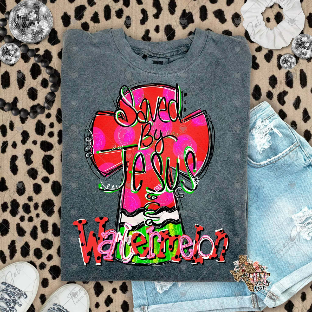 Saved by Jesus & watermelon(Texasgal) DTF Transfer