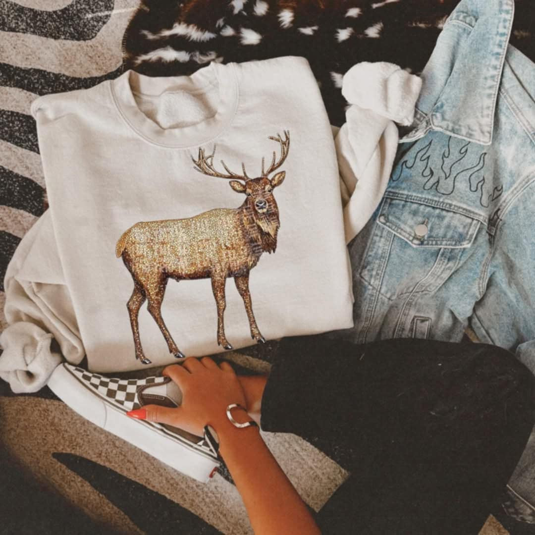 Rhinestone moose (Classy) 95260 DTF transfer