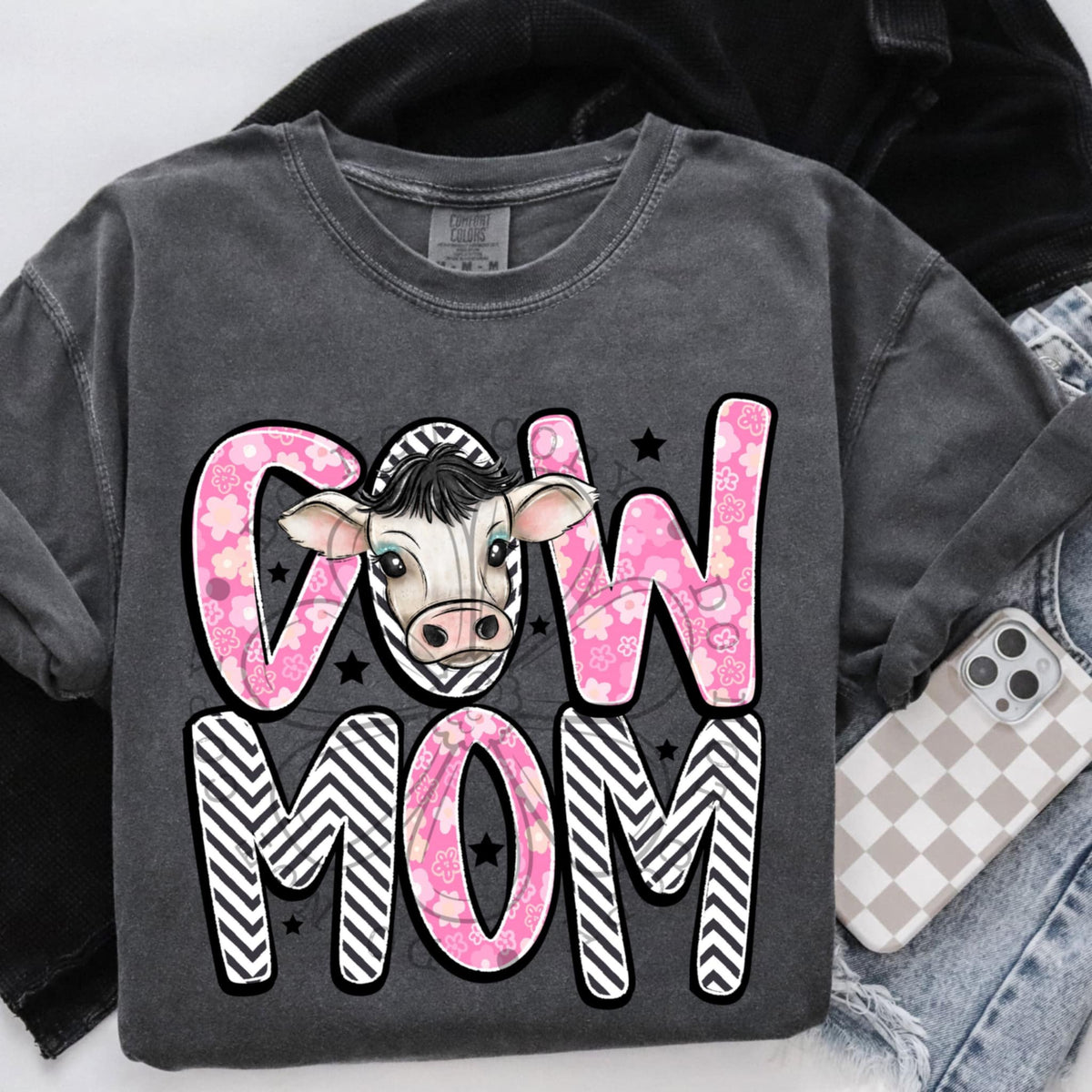 Cow mom light pink (SWD) 97318 DTF transfer