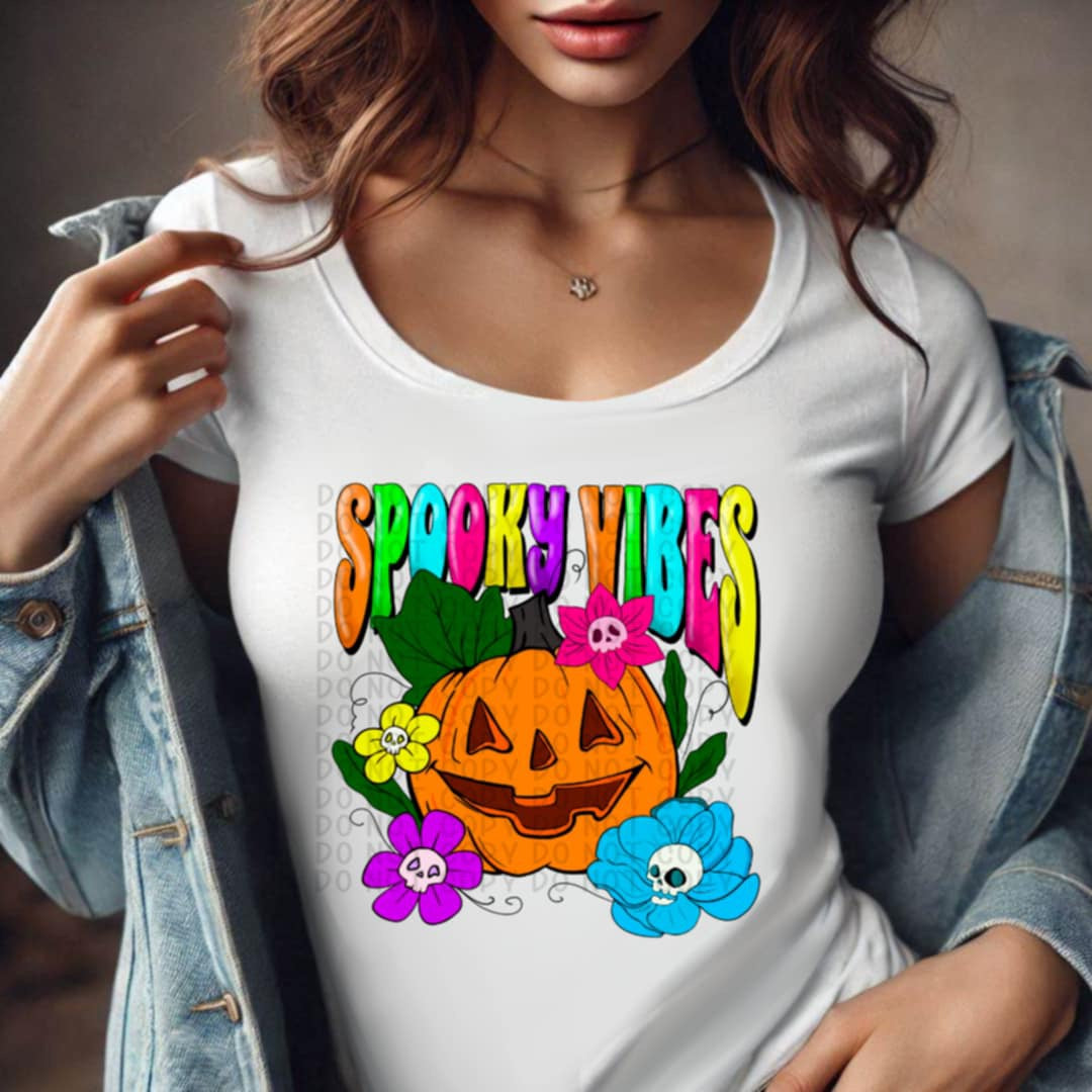 Spooky vibes pumpkin 93448 DTF transfer