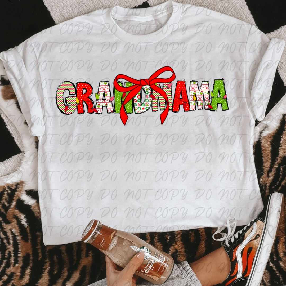 Grandmama red bow (VINTAGE) 64191 DTF transfer