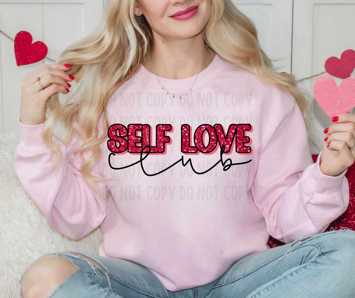 Self love club red glitter 82248 DTF transfer