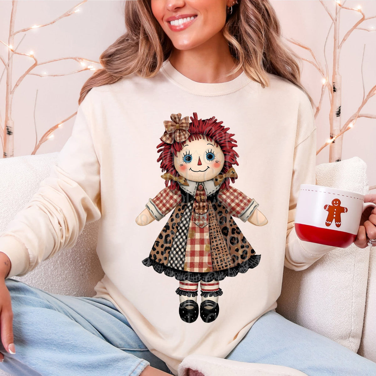 Leopard and Plaid Doll lighter skin tone (Virgo) DTF Transfer