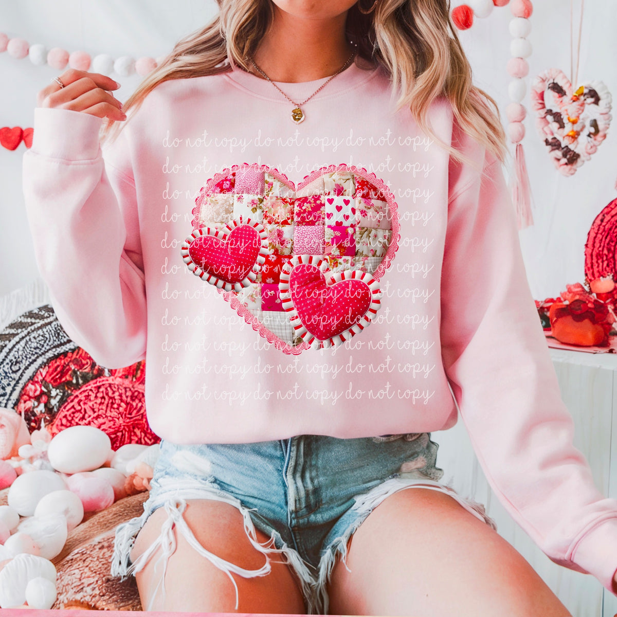 Patchwork Heart 116774 DTF transfer