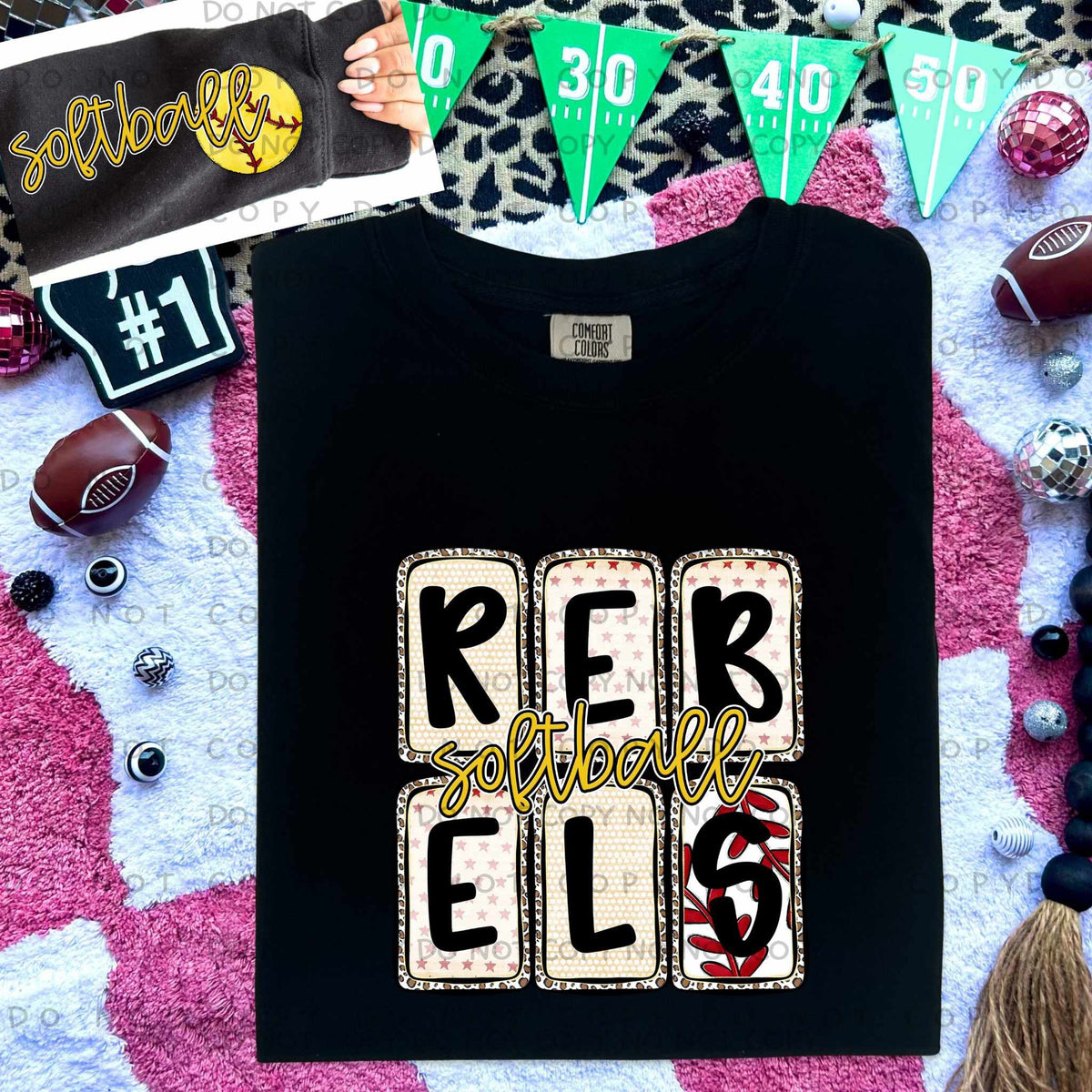 Rebels Softball FRONT (Caplinger) 82758 DTF transfer