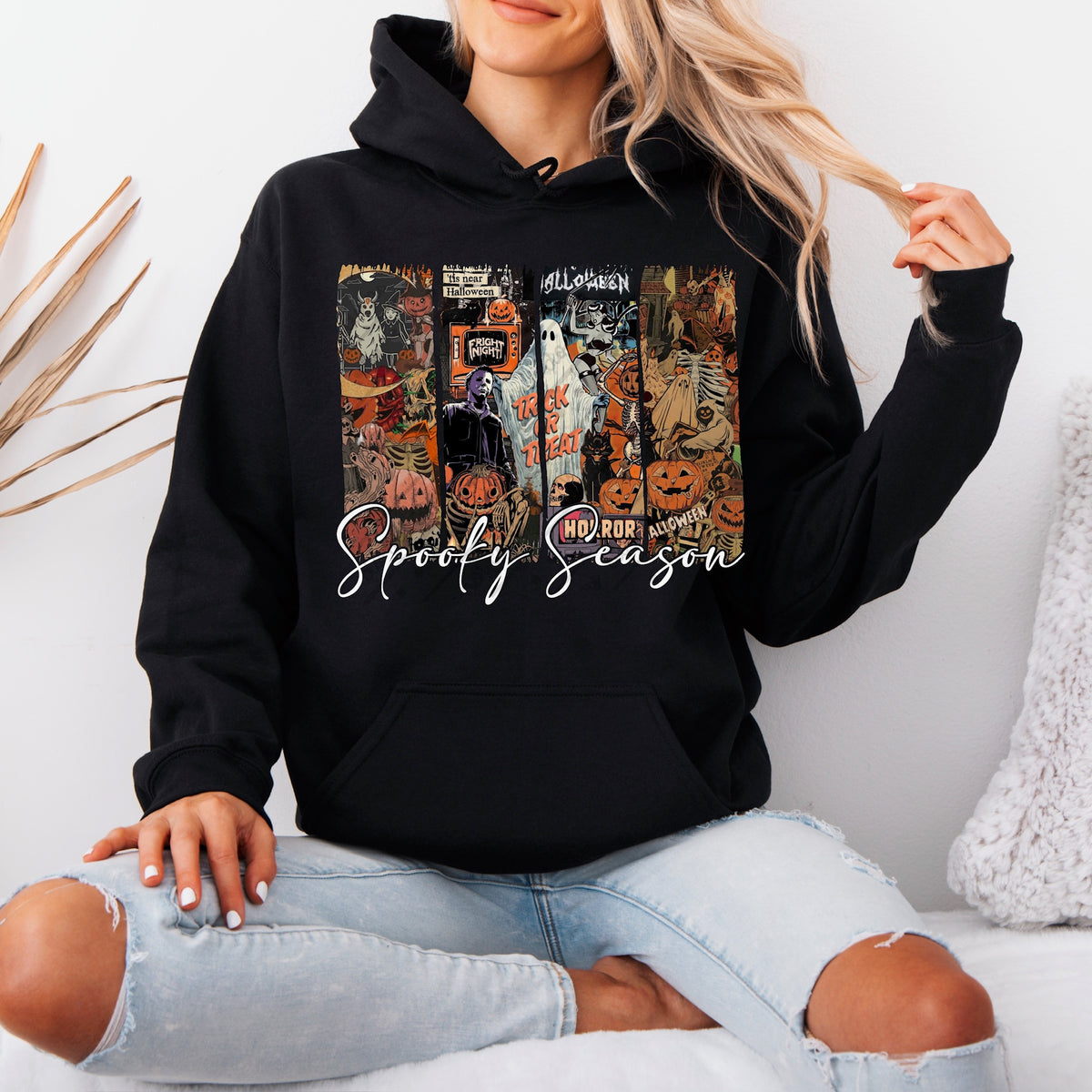 Spooky season brushstrokes white font Sunday Special DTF transfer