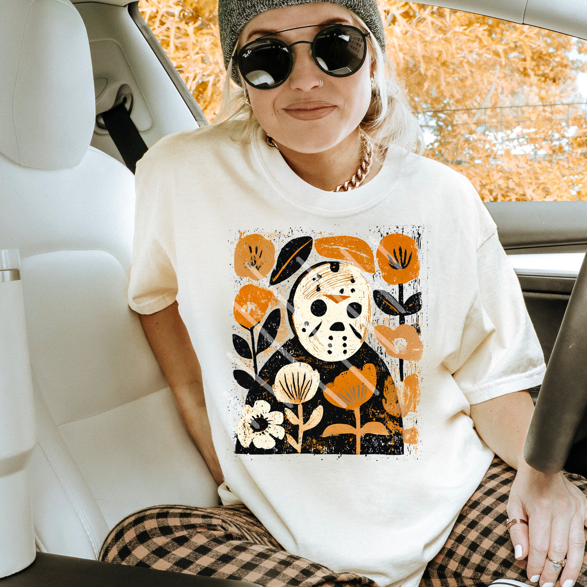 Abstract Florals Mask 110843 DTF transfer