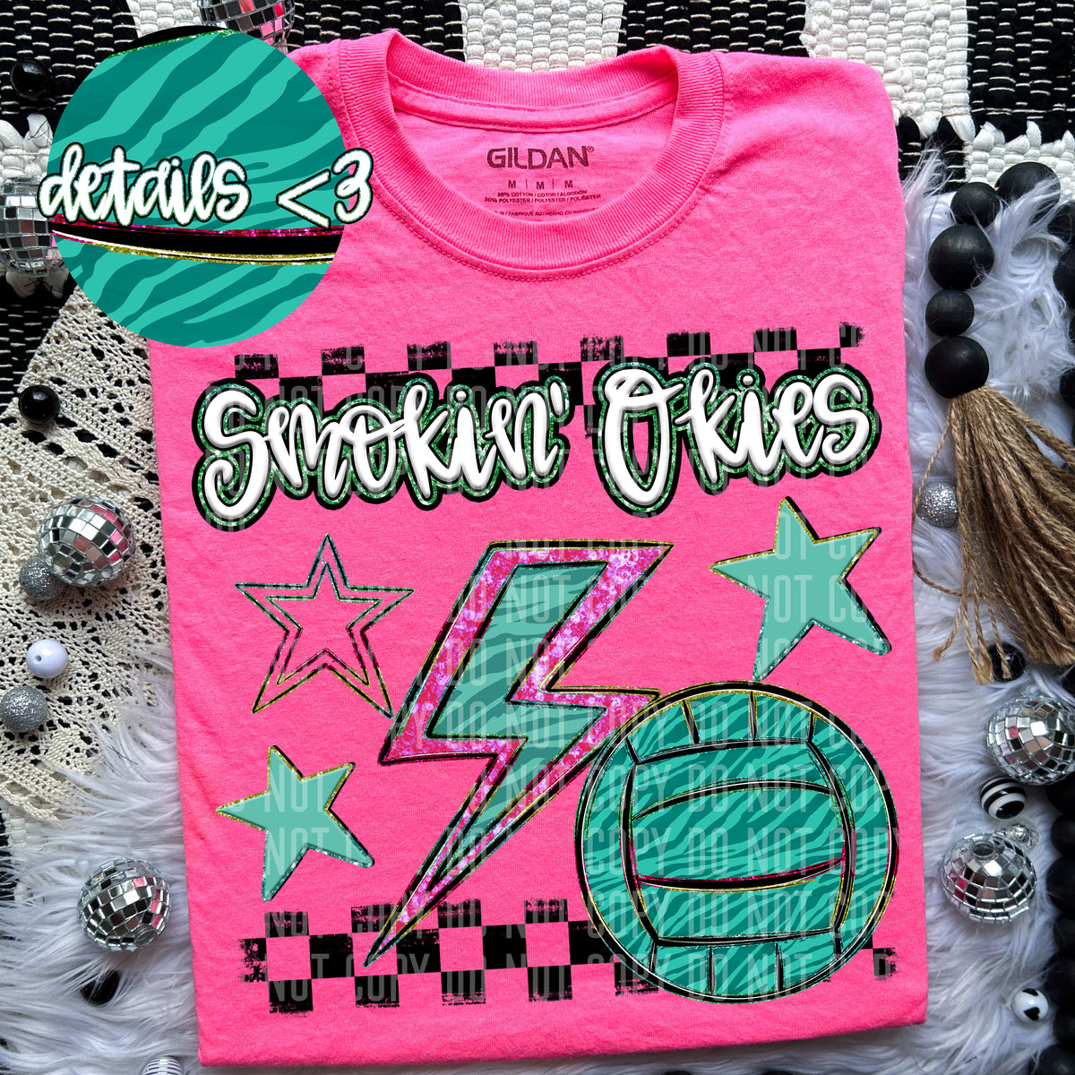 Smokin Okies Rainbow Volleyball (Caplinger) 97299 DTF transfer