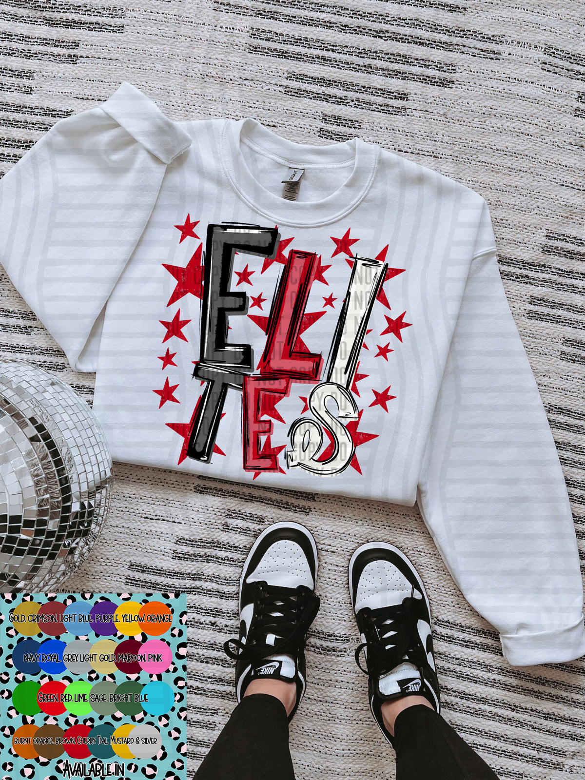 elites black white and red with red stars (Caplinger) DTF Transfer
