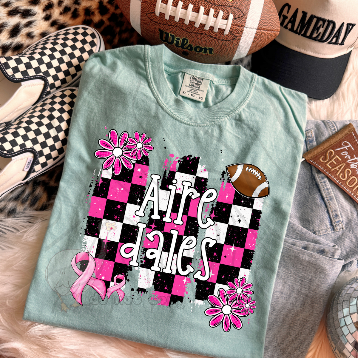 Airedales Pink Checker Mascot (DKD) DTF Transfers