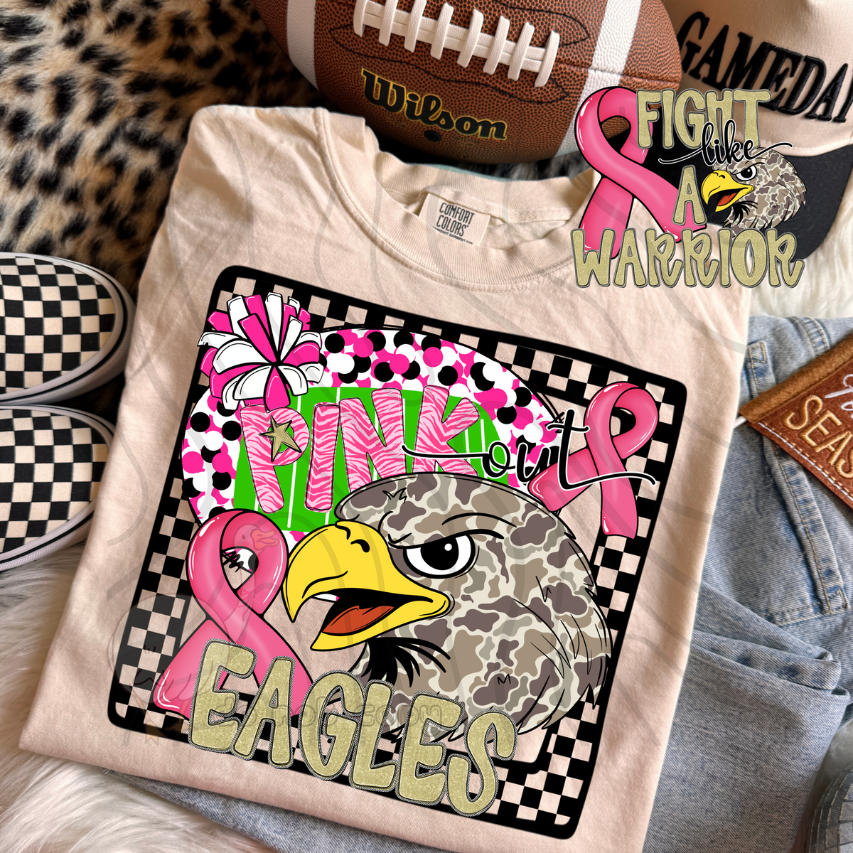 Eagles pink out camo (DKD) DTF transfer