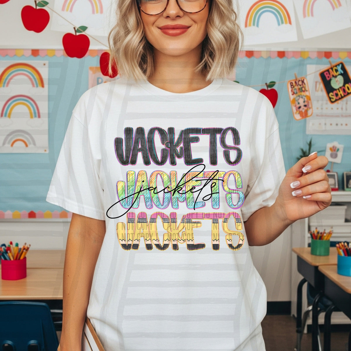 jackets crayon cutie stacked (Caplinger) DTF Transfer