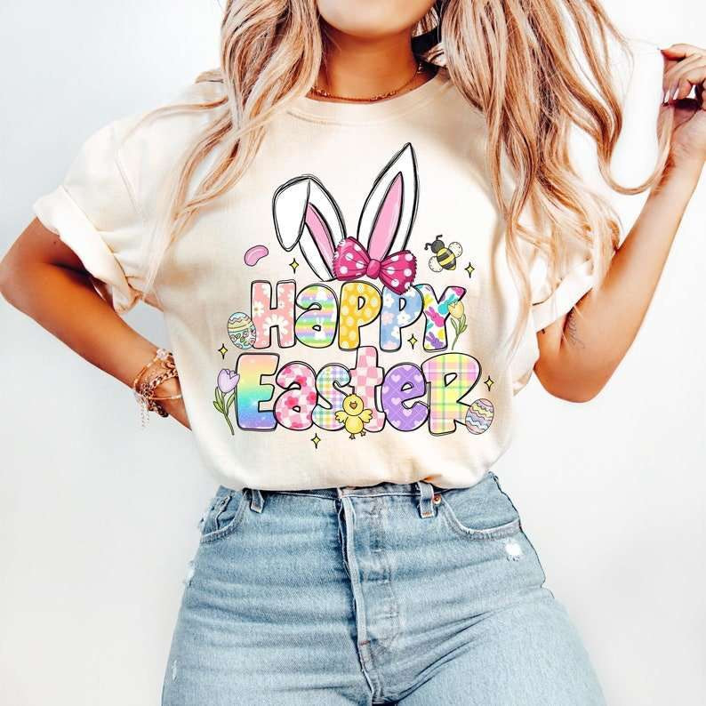 Happy Easter bunny ears 80219 DTF transfer