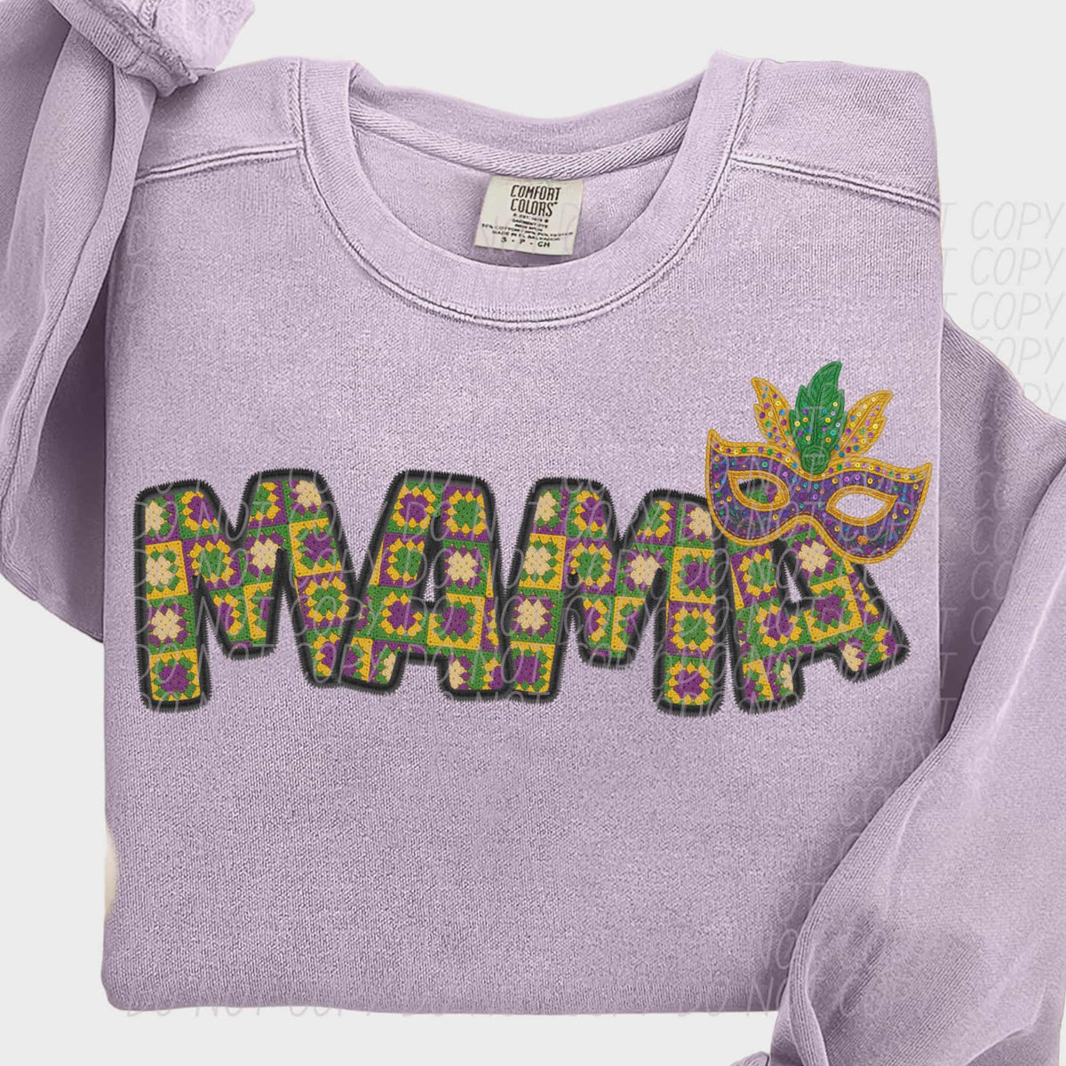 Mama Mardi Gras with mask (city) DTF Transfer