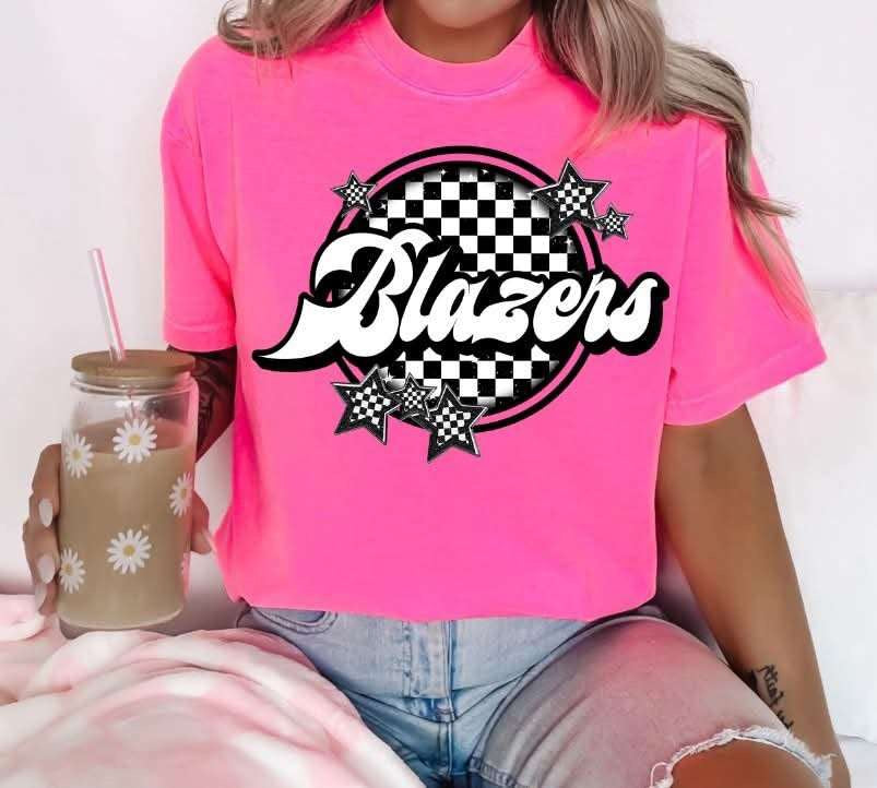 Blazers checkered circle (S&G) 82354 DTF transfer