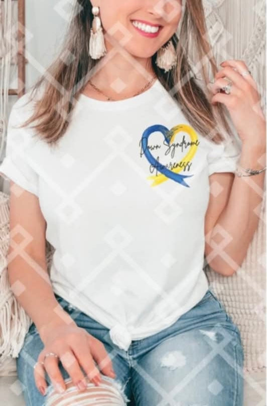 Fearfully and wonderfully made Down syndrome heart pocket 92150 DTF transfer