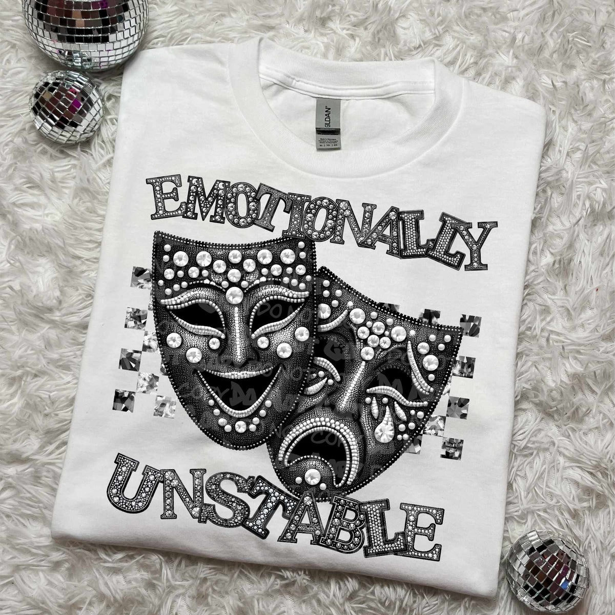 Emotionally unstable rhinestone masks (LANE) 50883 DTF transfer