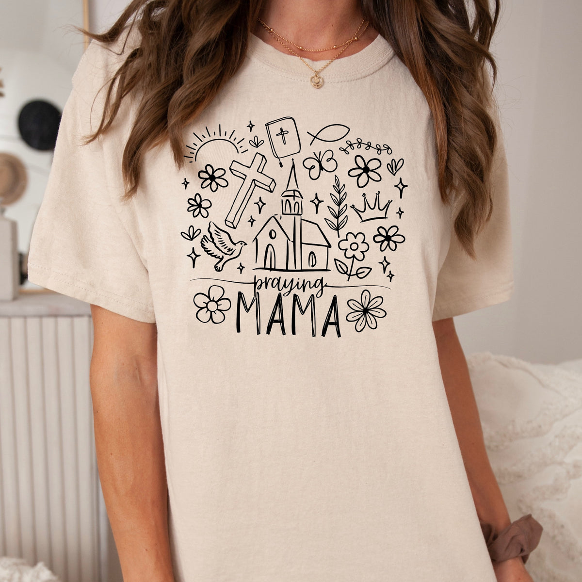 Praying mama church (black) DTF Transfer