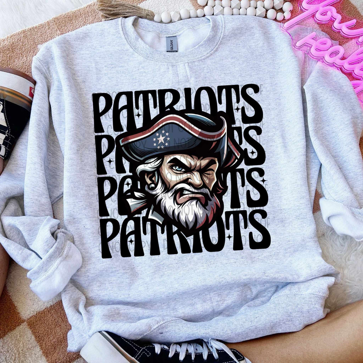 Patriots stacked Winking Mascot SWD 49017 DTF transfer