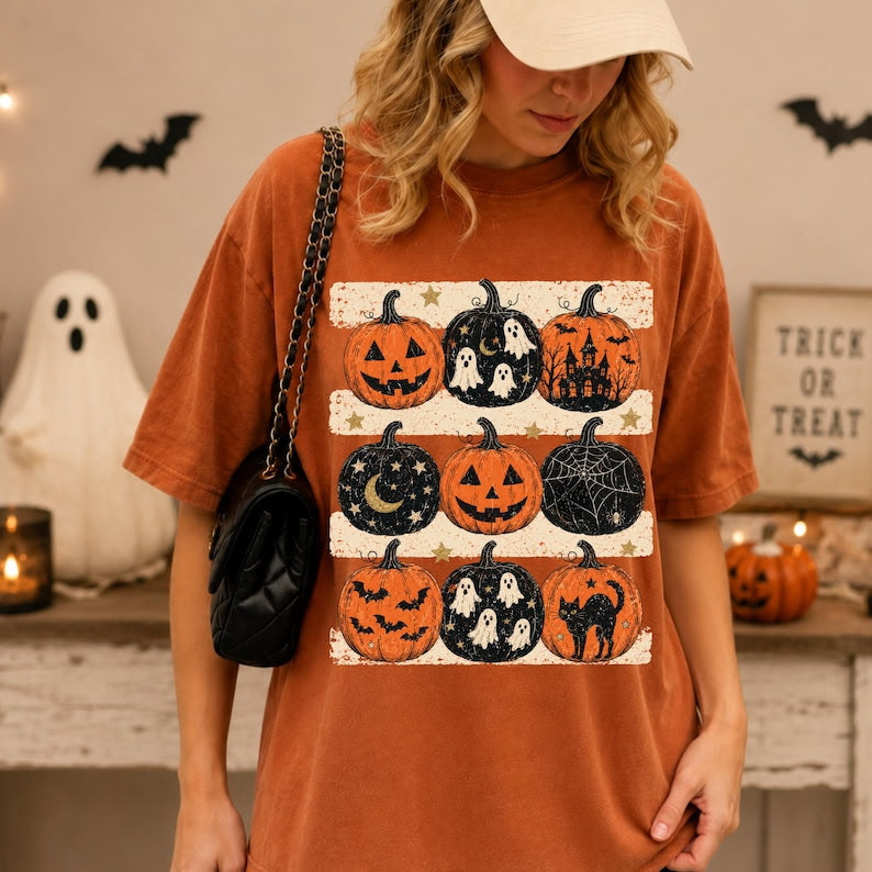 Halloween pumpkins and stripes Tuesday Deal DTF