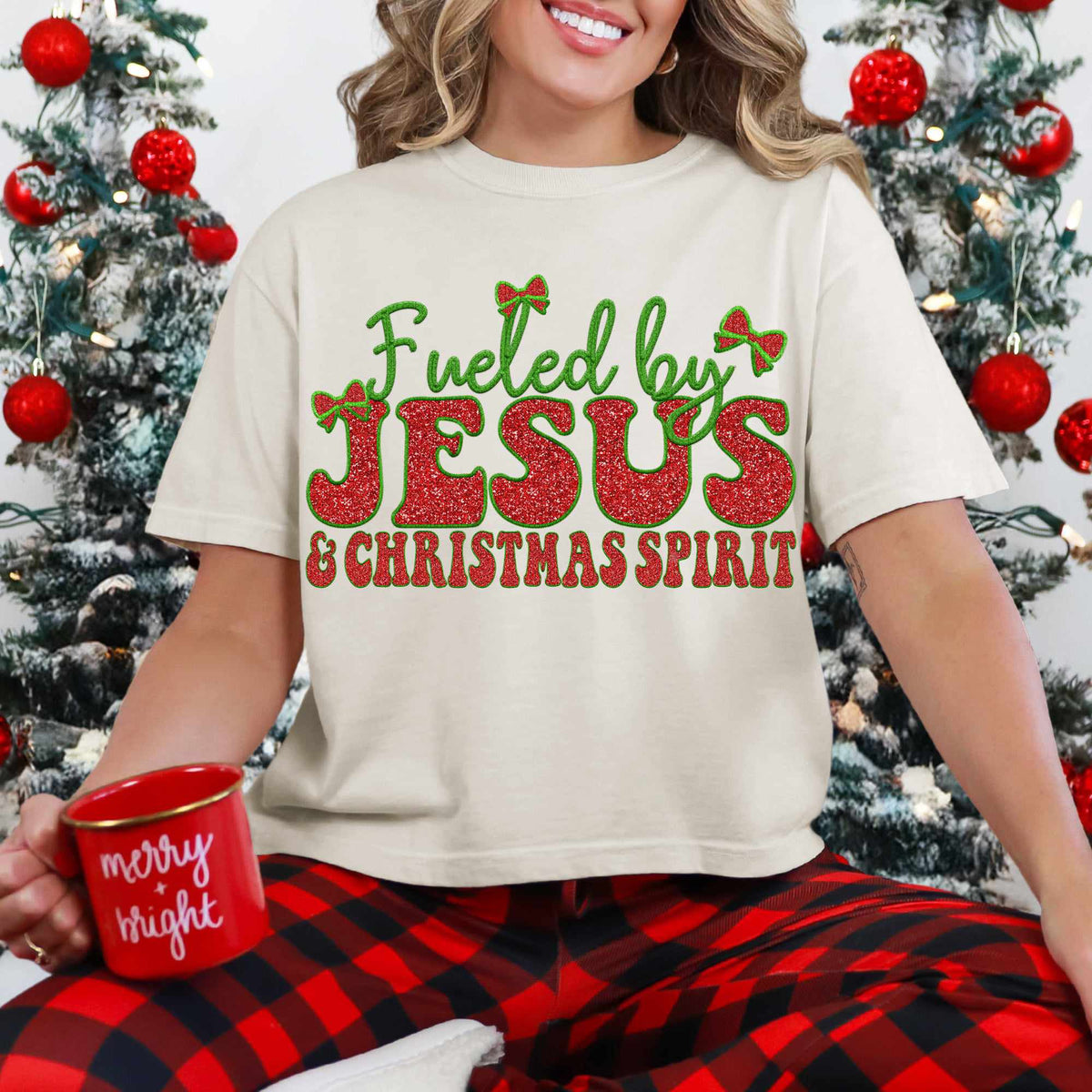 Fueled by Jesus & Christmas spirit (HW) 67088 DTF transfer