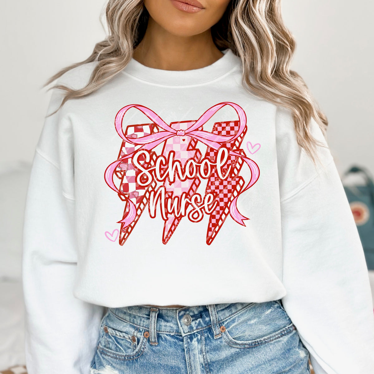 School nurse lightning bolts (mz) DTF transfer
