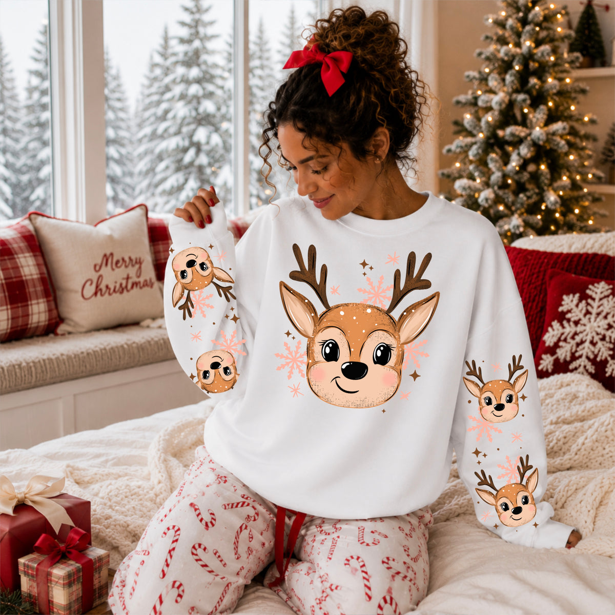 Cute reindeer (front only) (csc) DTF Transfer