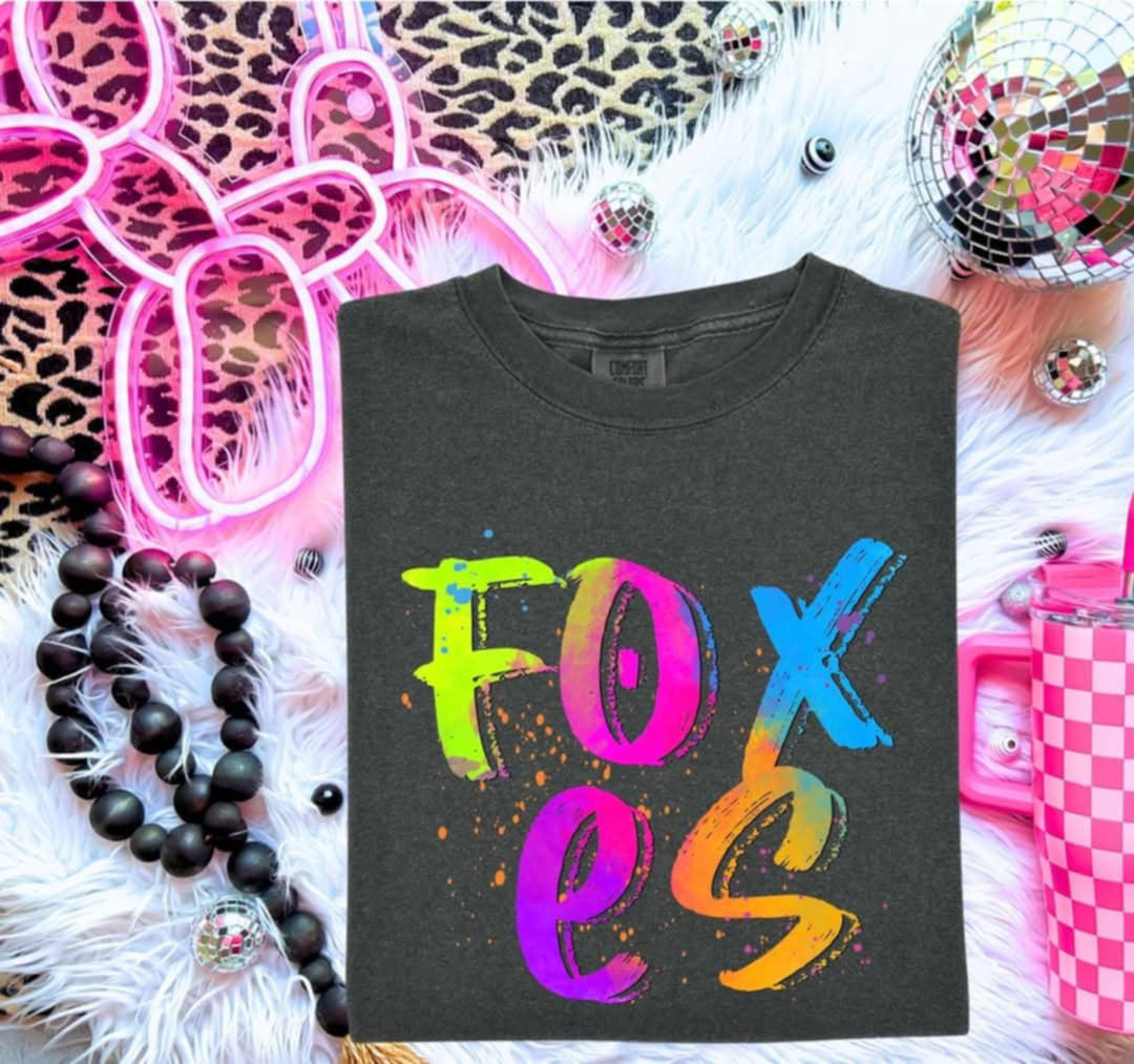 Foxes Neon Splatter (S&G) 100008 DTF transfer