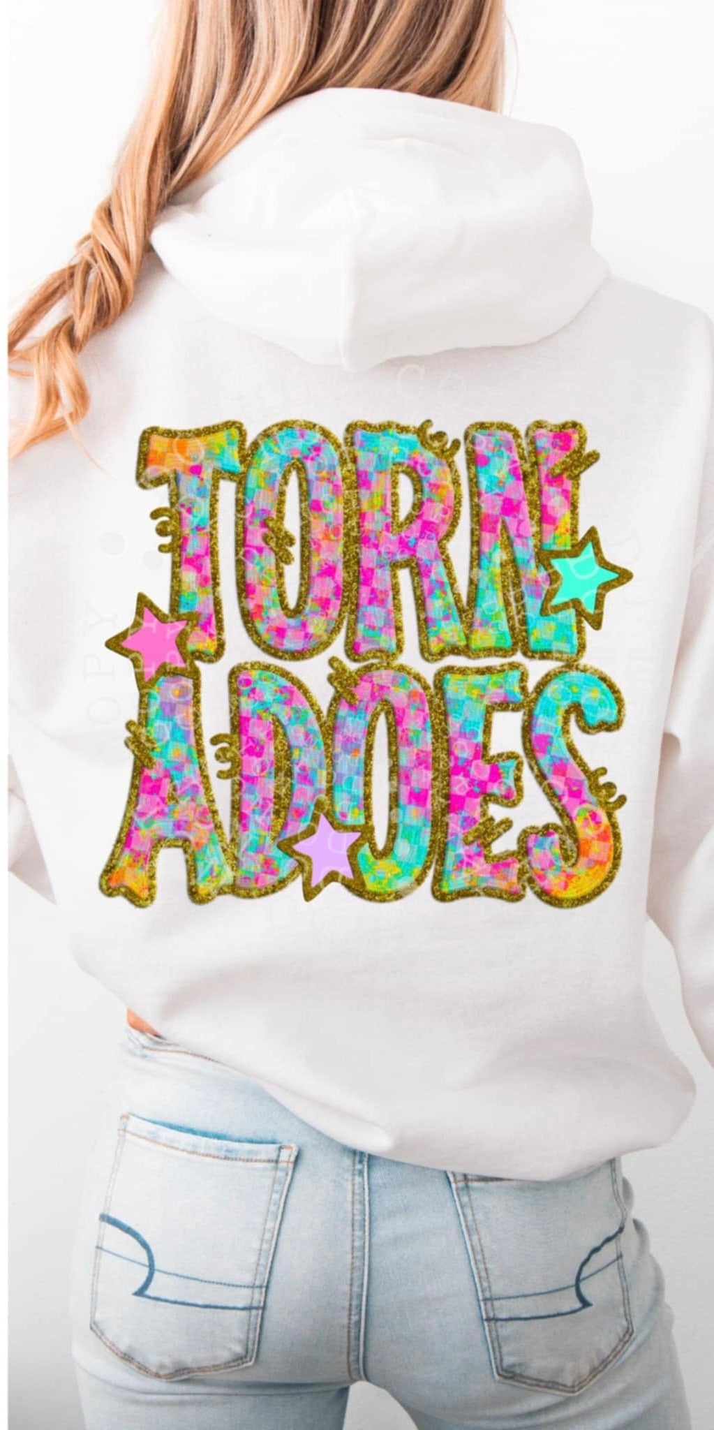 Tornadoes colorful checkered (C’s) 91510 DTF transfer