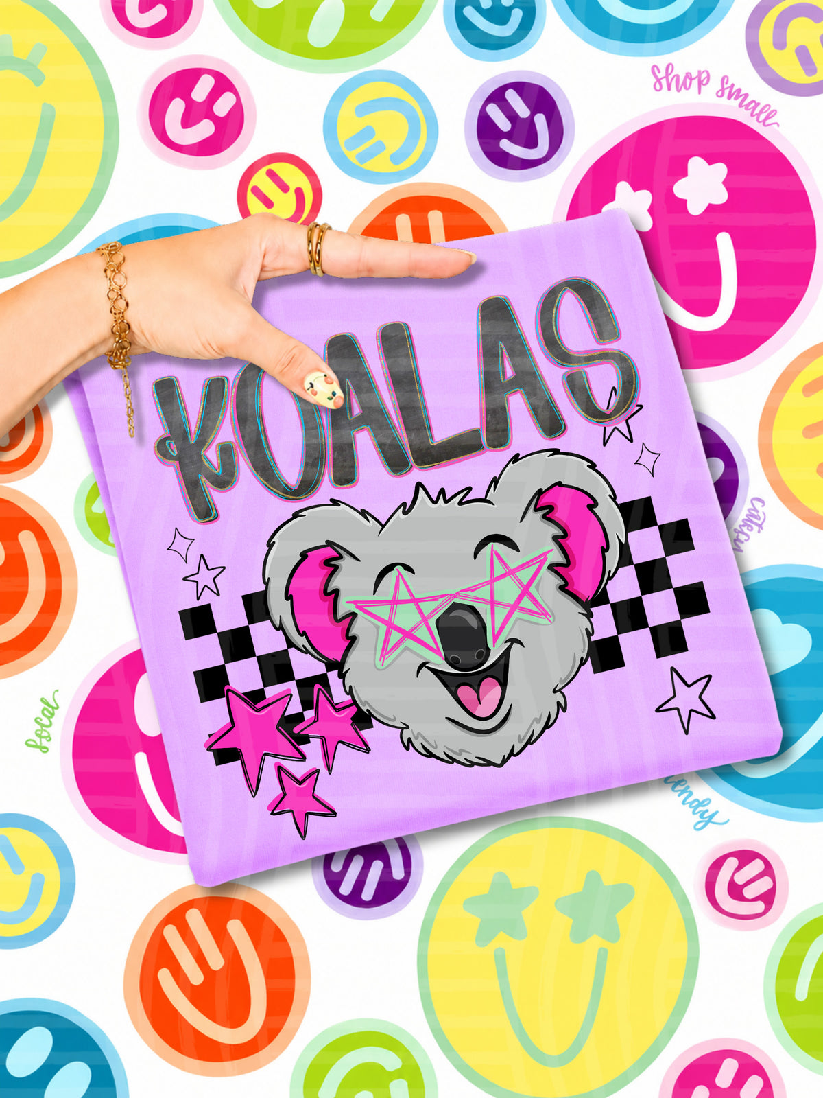 koalas starry eyed checks (CAPLINGER) DTF Transfer