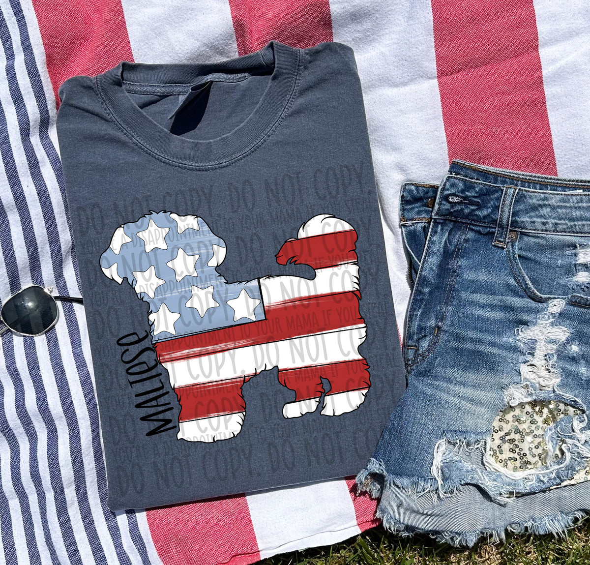 MALTESE patriotic black font (SWD) DTF transfer