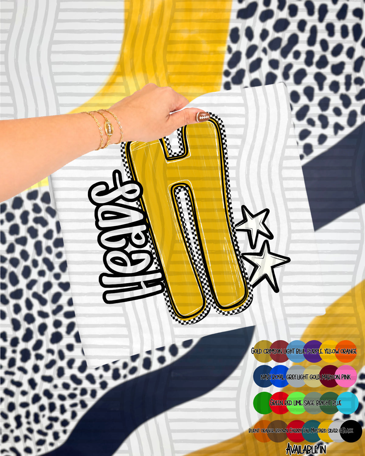 Heads Checker Crush Yellow (Caplinger) DTF transfer