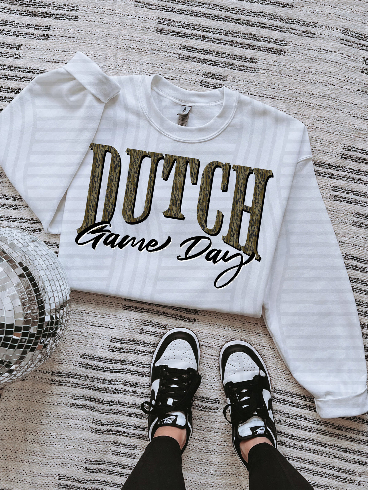 dutch game day arched camo font (Caplinger) DTF Transfer